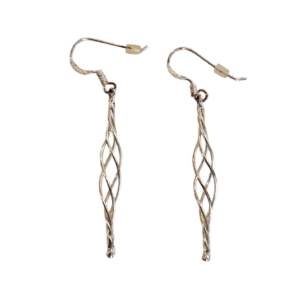 Sterling Silver - Twisted Drop Earrings